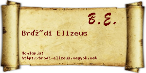 Bródi Elizeus névjegykártya